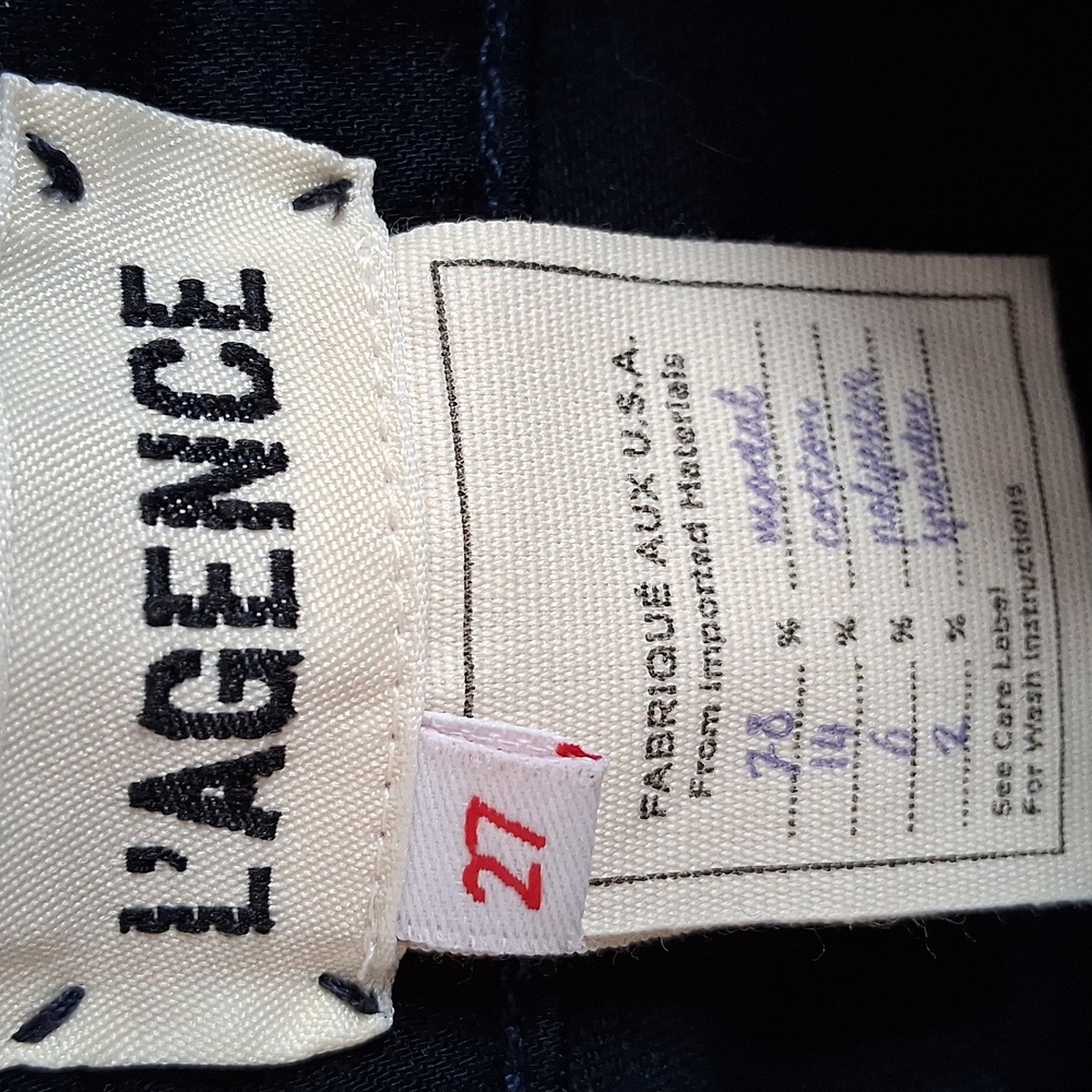 L' Agence Black Slim Raw Hem Goth Retro Pin- Up Cropped Pants Size 27 - Picture 7 of 11